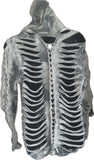 Dark side of the moon slit weave backless slitweave hoodie Reworked sweatshirt EZ DUZIT 