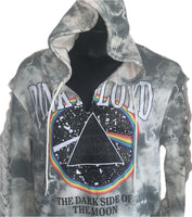 Dark side of the moon slit weave backless slitweave hoodie Reworked sweatshirt EZ DUZIT 