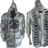 Dark side of the moon slit weave backless slitweave hoodie Reworked sweatshirt EZ DUZIT 