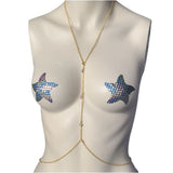 Evil eye adjustable gold bodychain Body Jewelry EZ DUZIT 