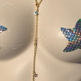 Evil eye adjustable gold bodychain Body Jewelry EZ DUZIT 