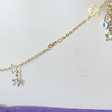 Evil Eye Crescent moon and dazzling stars adjustable gold bodychain Body Jewelry EZ DUZIT 
