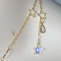 Evil Eye Crescent moon and dazzling stars adjustable gold bodychain Body Jewelry EZ DUZIT 
