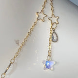 Evil Eye Crescent moon and dazzling stars adjustable gold bodychain Body Jewelry EZ DUZIT 