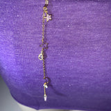 Evil Eye Crescent moon and dazzling stars adjustable gold bodychain Body Jewelry EZ DUZIT 