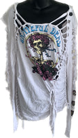 Grateful AF long sleeve Shreddie reworked t shirt EZ DUZIT 