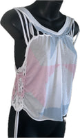 I’m a mf’n star boy backless slit weave crop top Upcycled EZ DUZIT 
