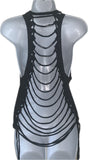 Nightmare before Christmas Inspired backless holiday slitweave graphic muscle t shirt reworked t shirt EZ DUZIT 