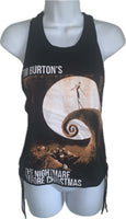 Nightmare before Christmas Inspired backless holiday slitweave graphic muscle t shirt reworked t shirt EZ DUZIT 