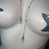 Protective Playful hearts evil eye gold toned wrap lariat necklace Necklaces EZ DUZIT 