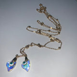 Protective Playful hearts evil eye gold toned wrap lariat necklace Necklaces EZ DUZIT 