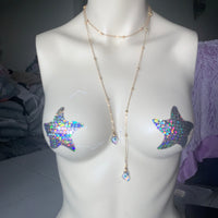 Protective Playful hearts evil eye gold toned wrap lariat necklace Necklaces EZ DUZIT 
