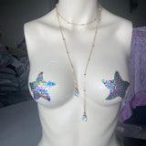 Protective Playful hearts evil eye gold toned wrap lariat necklace Necklaces EZ DUZIT 