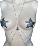 Shooting Stars adjustable silver bodychain Body Jewelry EZ DUZIT 