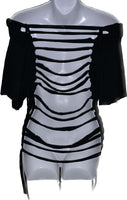 Skeleton drip slitweave backless graphic t reworked t shirt EZ DUZIT 