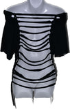 Skeleton drip slitweave backless graphic t reworked t shirt EZ DUZIT 