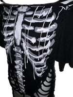 Skeleton drip slitweave backless graphic t reworked t shirt EZ DUZIT 