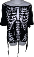 Skeleton drip slitweave backless graphic t reworked t shirt EZ DUZIT 