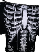 Skeleton drip slitweave backless graphic t reworked t shirt EZ DUZIT 