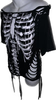 Skeleton drip slitweave backless graphic t reworked t shirt EZ DUZIT 