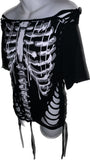 Skeleton drip slitweave backless graphic t reworked t shirt EZ DUZIT 