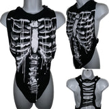 Skeleton drip slitweave backless graphic tank top reworked t shirt EZ DUZIT 
