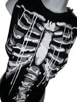Skeleton drip slitweave backless graphic tank top reworked t shirt EZ DUZIT 