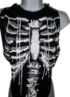 Skeleton drip slitweave backless graphic tank top reworked t shirt EZ DUZIT 