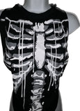 Skeleton drip slitweave backless graphic tank top reworked t shirt EZ DUZIT 