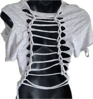 Superstar backless slit weave hoodie mini dress Reworked dress EZ DUZIT 