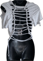 Superstar backless slit weave hoodie mini dress Reworked dress EZ DUZIT 